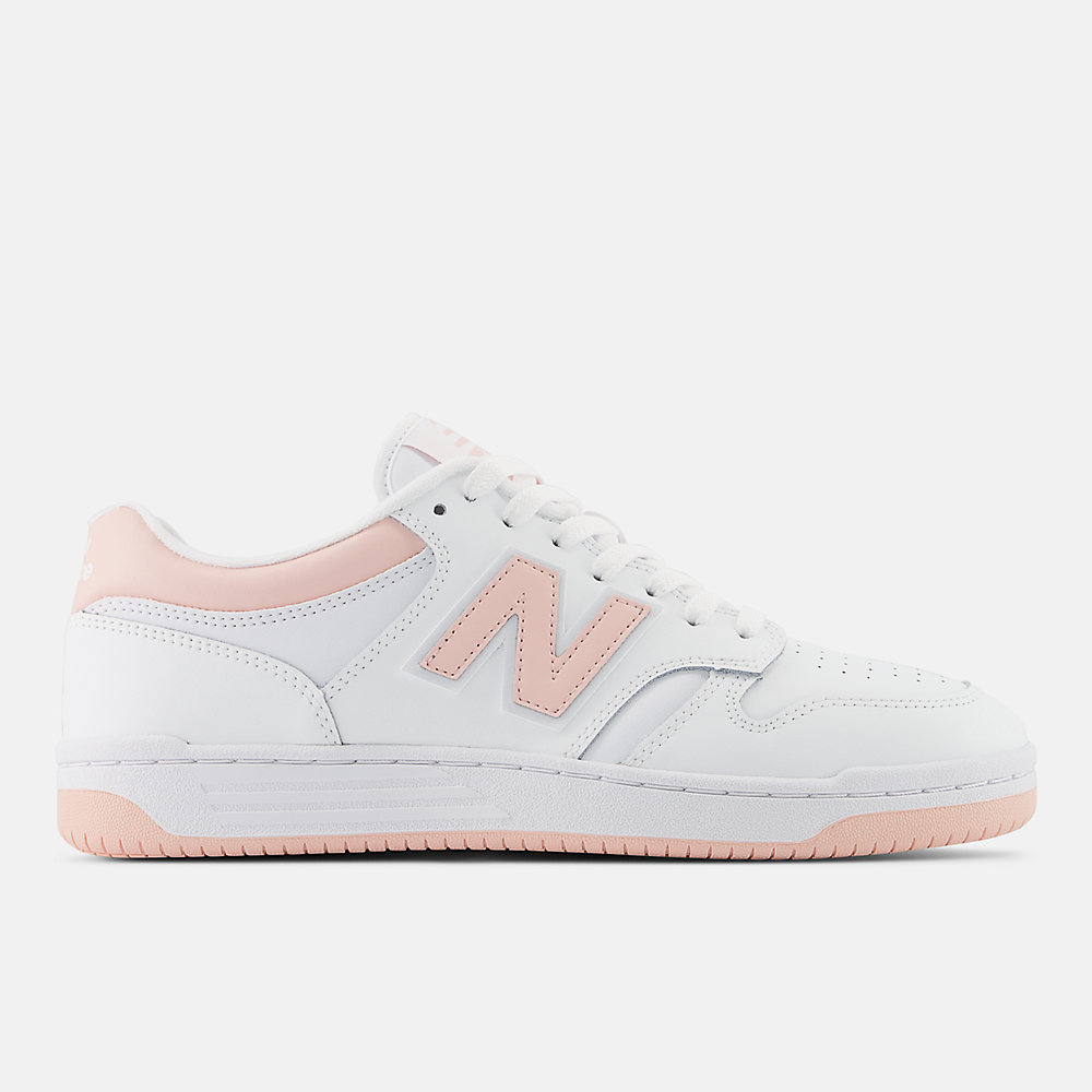 New Balance 480 Shoes White with Pink Haze